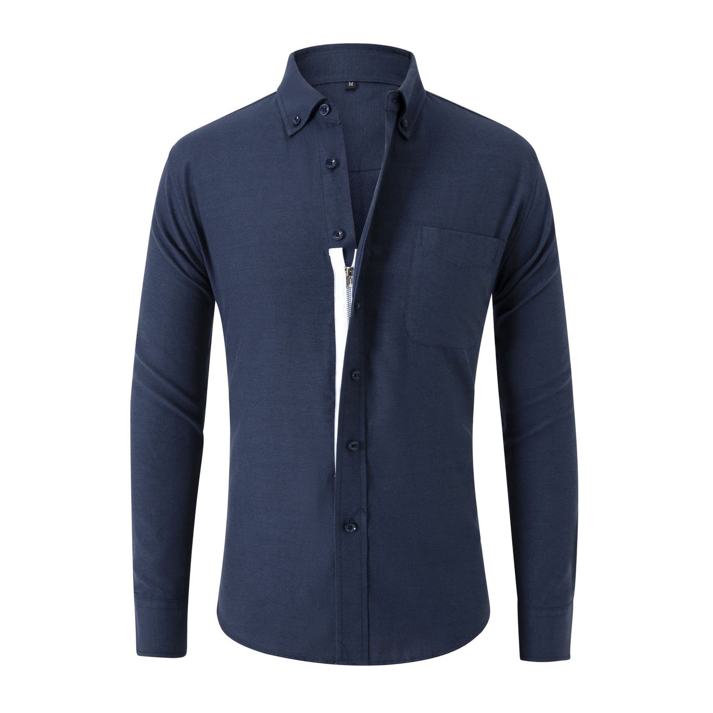 Camicia non iron in tessuto Oxford a maniche lunghe con cerniera nascosta da uomo adhd aspie shop per neurodivergenti asperger autismo