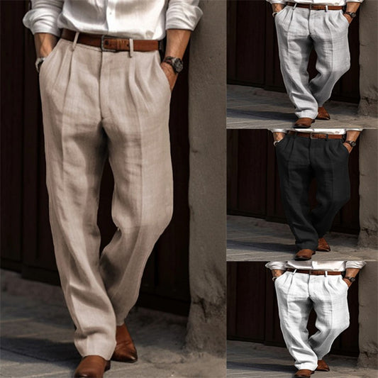 Pantaloni in lino con doppia piega dritti puro comfort elegante da uomo aspie shop neurodivergenti neurodivergenza ADHD autism dyspraxia dyslexia spectrum neurodiversity neurodiverse conditions Tourette down dyscalculia Irlen autisme dyspraxie spectre dyslexie neurodiversité affections dyscalculie neurodivergents syndrome Asperger moda donna uomo bambino abbigliamento accessori mode femmes hommes enfants vêtements accessoires fashion women men children clothing accessories