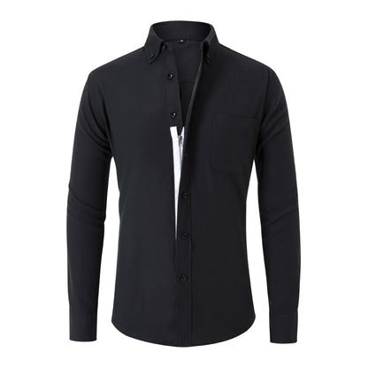 Camicia non iron in tessuto Oxford a maniche lunghe con cerniera nascosta da uomo adhd aspie shop per neurodivergenti asperger autismo