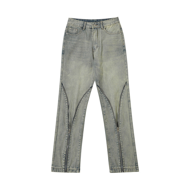 Jeans con cerniera su stinco in stile hip-hop american high street adhd aspie shop asperger dislessia tourette