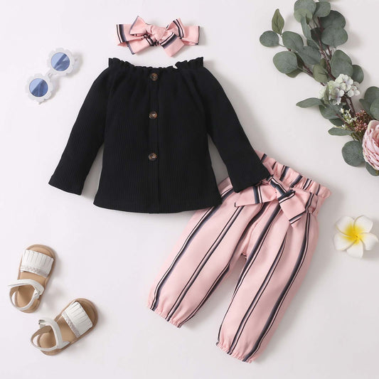 Set pantalone e maglia bambina outfit elegante 6m-24m aspie shop asperger adhd neurodivergenza