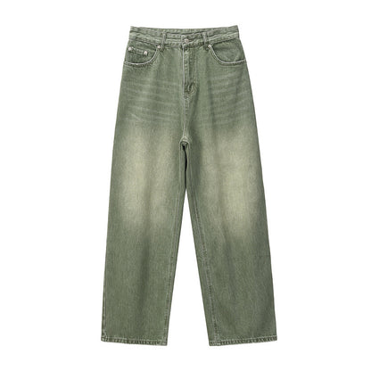 Pantaloni jeans verdi effetto lavato dritti ed originali in stile giapponese aspie shop neurodivergenti neurodivergenza ADHD autism dyspraxia dyslexia spectrum neurodiversity neurodiverse conditions Tourette down dyscalculia Irlen autisme dyspraxie spectre dyslexie neurodiversité affections dyscalculie neurodivergents syndrome Asperger moda donna uomo bambino abbigliamento accessori mode femmes hommes enfants vêtements accessoires fashion women men children clothing accessories