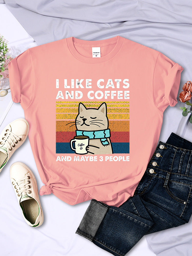 T-shirt I LIKE CATS AND COFFEE aspie shop asperger adhd neurodivergenti