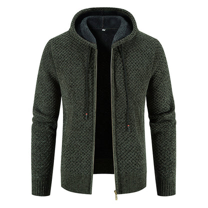 Cardigan da uomo con cappuccio foderato in pile termico - Aspie Shop