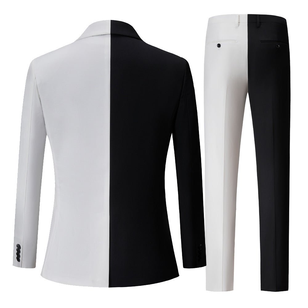 Abito elegante da cerimonia bianco e nero completo da uomo - Aspie Shop