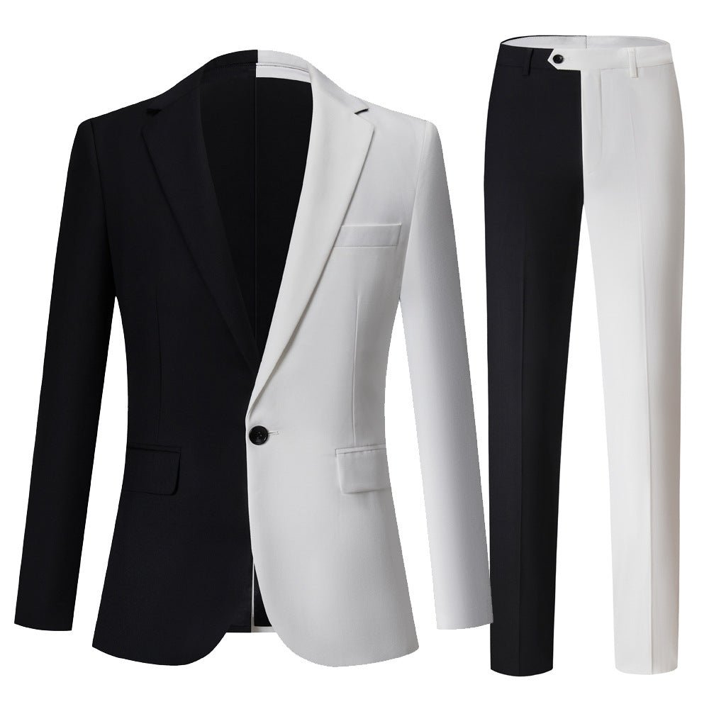 Abito elegante da cerimonia bianco e nero completo da uomo - Aspie Shop