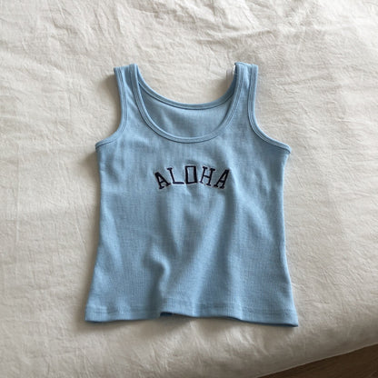 Crop top da donna estivo con ricamo ALOHA design a filo aspie shop neurodivergenti neurodivergenza ADHD autism dyspraxia dyslexia spectrum neurodiversity neurodiverse conditions Tourette down dyscalculia Irlen autisme dyspraxie spectre dyslexie neurodiversité affections dyscalculie neurodivergents syndrome Asperger