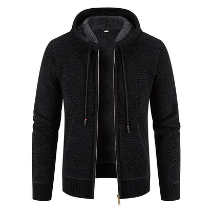 Cardigan da uomo con cappuccio foderato in pile termico - Aspie Shop