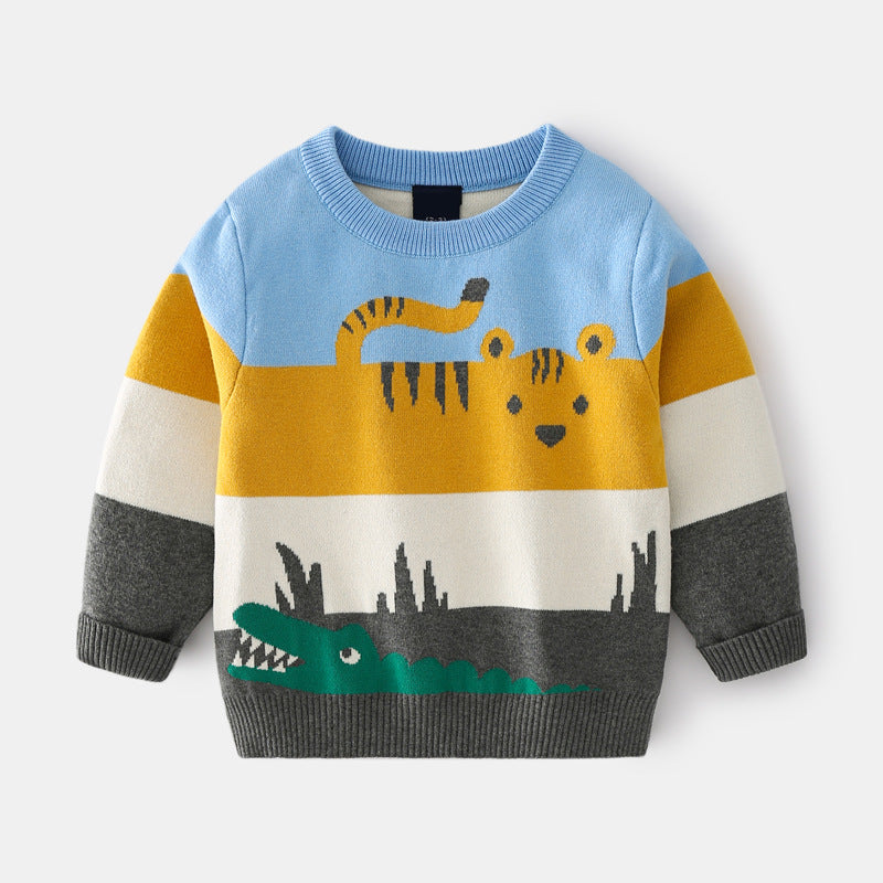 Maglione jacquard a doppio strato tigre e coccodrillo per bambino aspie shop asperger adhd spettro autistico