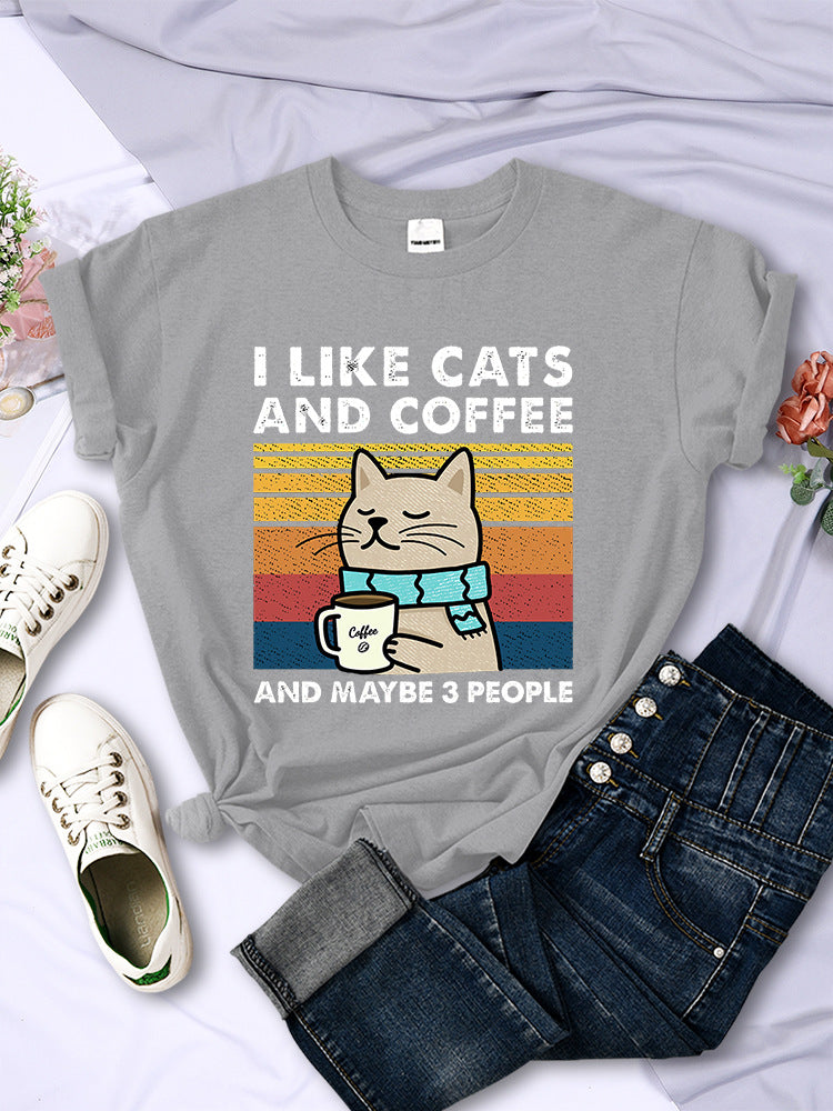 T-shirt I LIKE CATS AND COFFEE aspie shop asperger adhd neurodivergenti