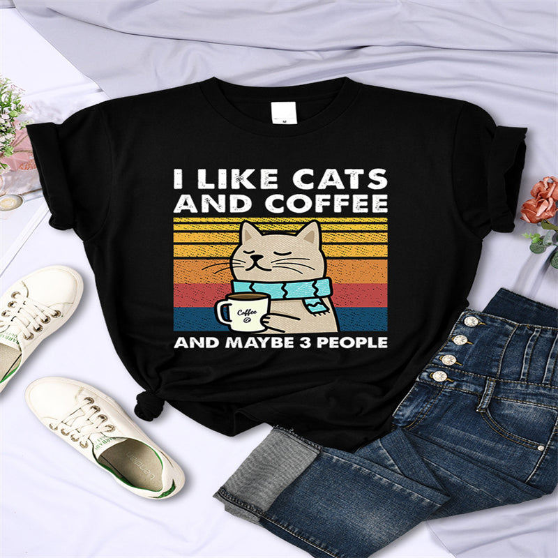 T-shirt I LIKE CATS AND COFFEE aspie shop asperger adhd neurodivergenti