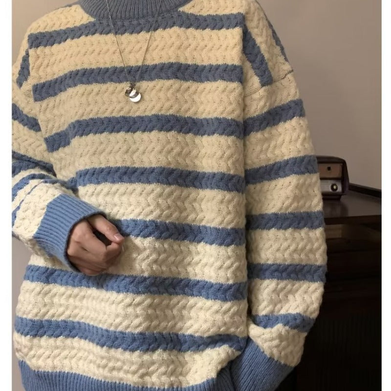 Maglione girocollo stripe design a strisce in stile harajuku adhd aspie shop asperger autismo