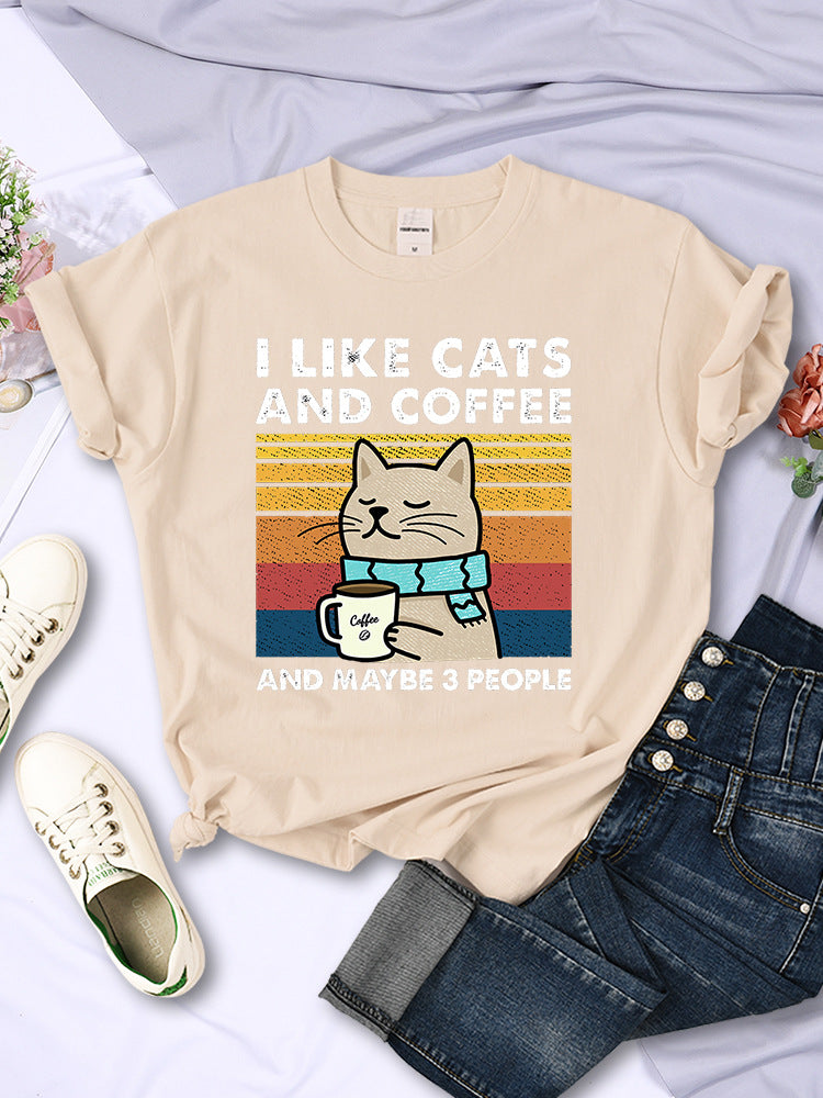 T-shirt I LIKE CATS AND COFFEE aspie shop asperger adhd neurodivergenti